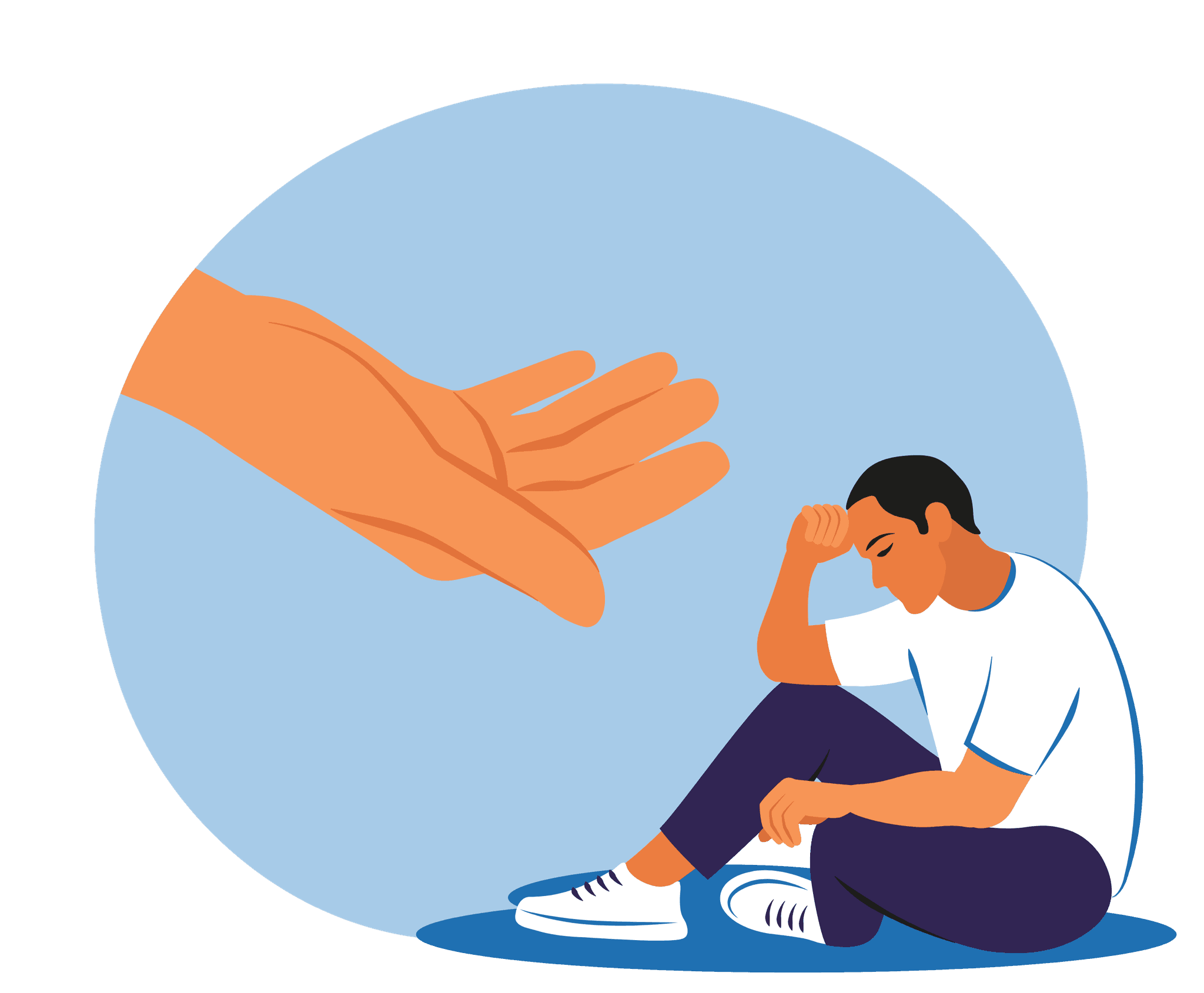 Caring professional helping someone